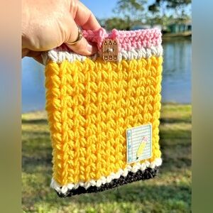 Handmade Crochet Pencil Look Book Sleeve Cover Kindle 6.75"x8.5" Teacher Gift